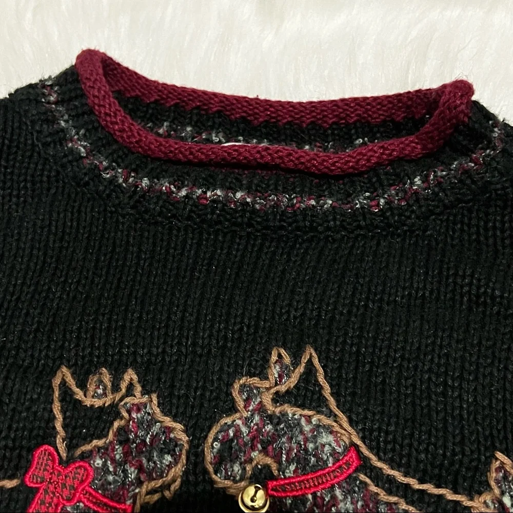Christopher & Banks Hand Embroidered Dogs Rolled Neck Holiday Sweater - Picture 2 of 9